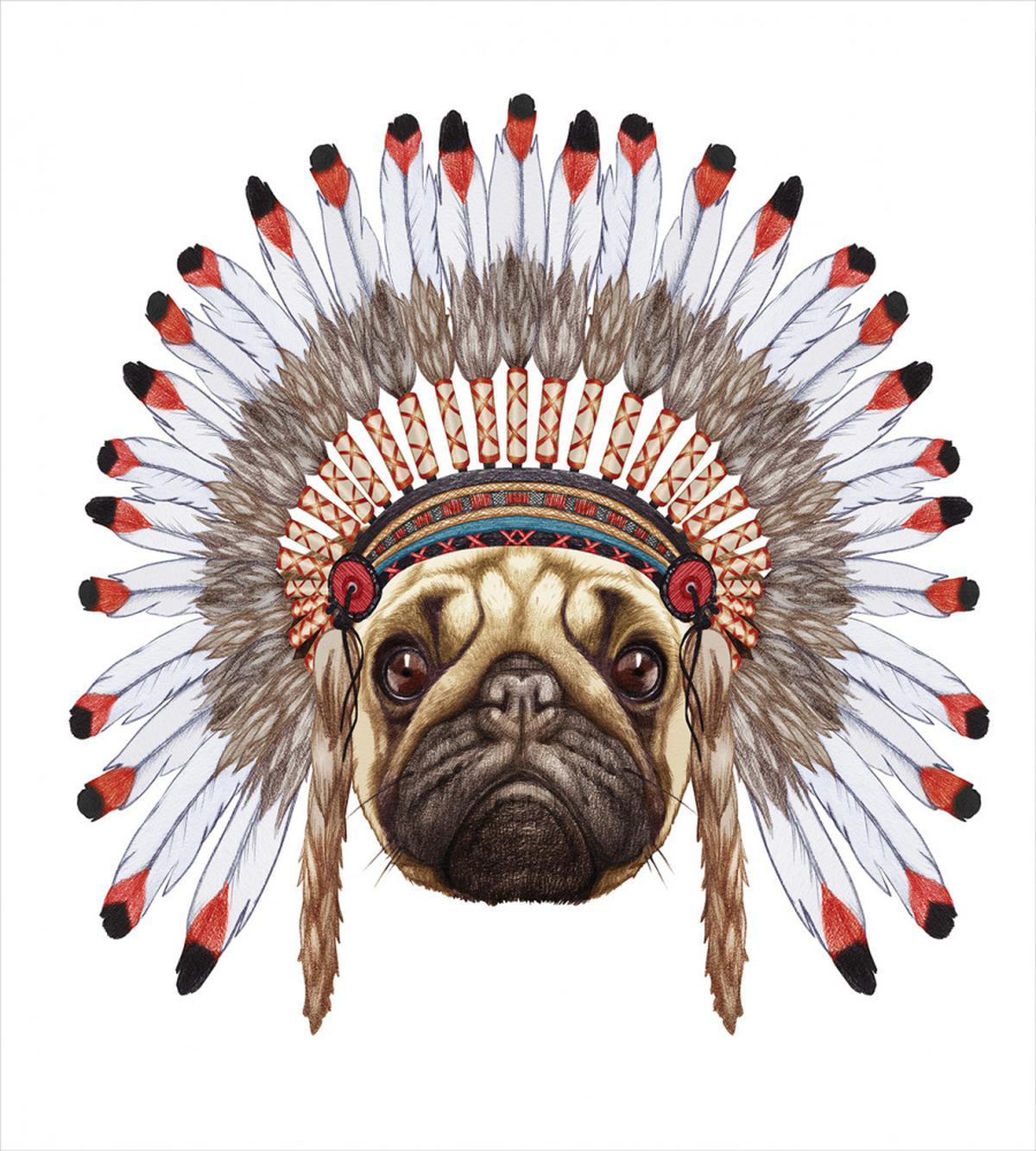 Native Style Bonnet Dog — Pattern