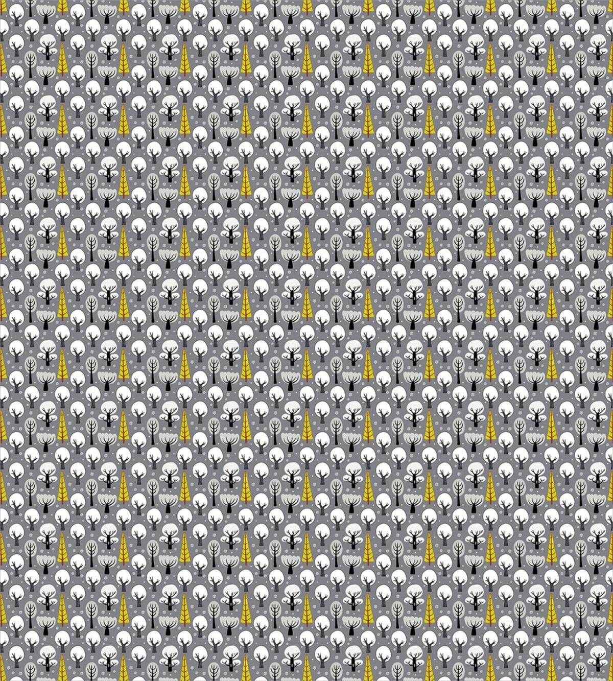 Winter Trees with Snowflakes — Pattern