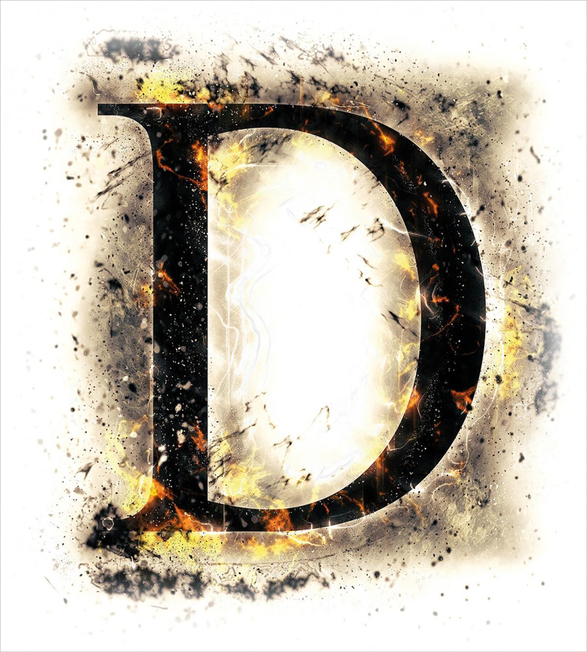 Blazing Uppercase D — Pattern