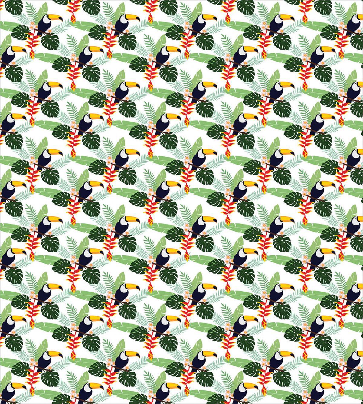 Flowers and Toucan Birds — Pattern