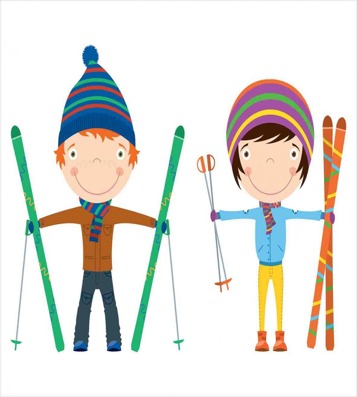 Boy and Girl Skis — Pattern