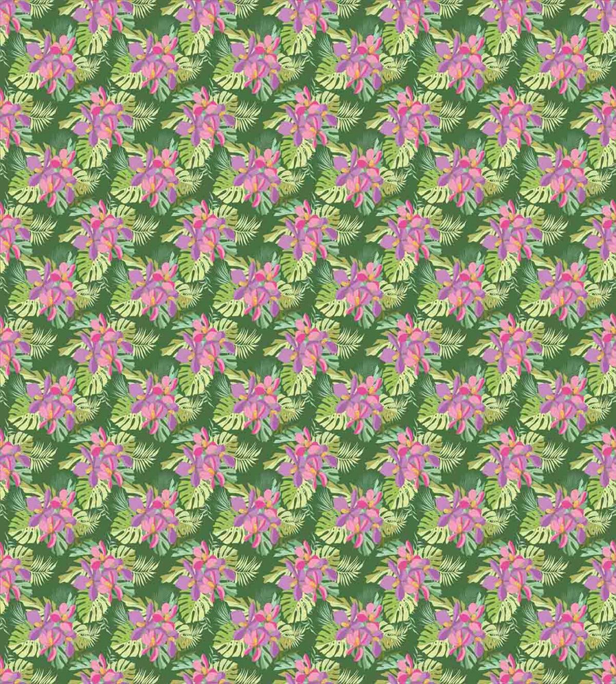 Tropical Flowers Palm Leaf — Pattern