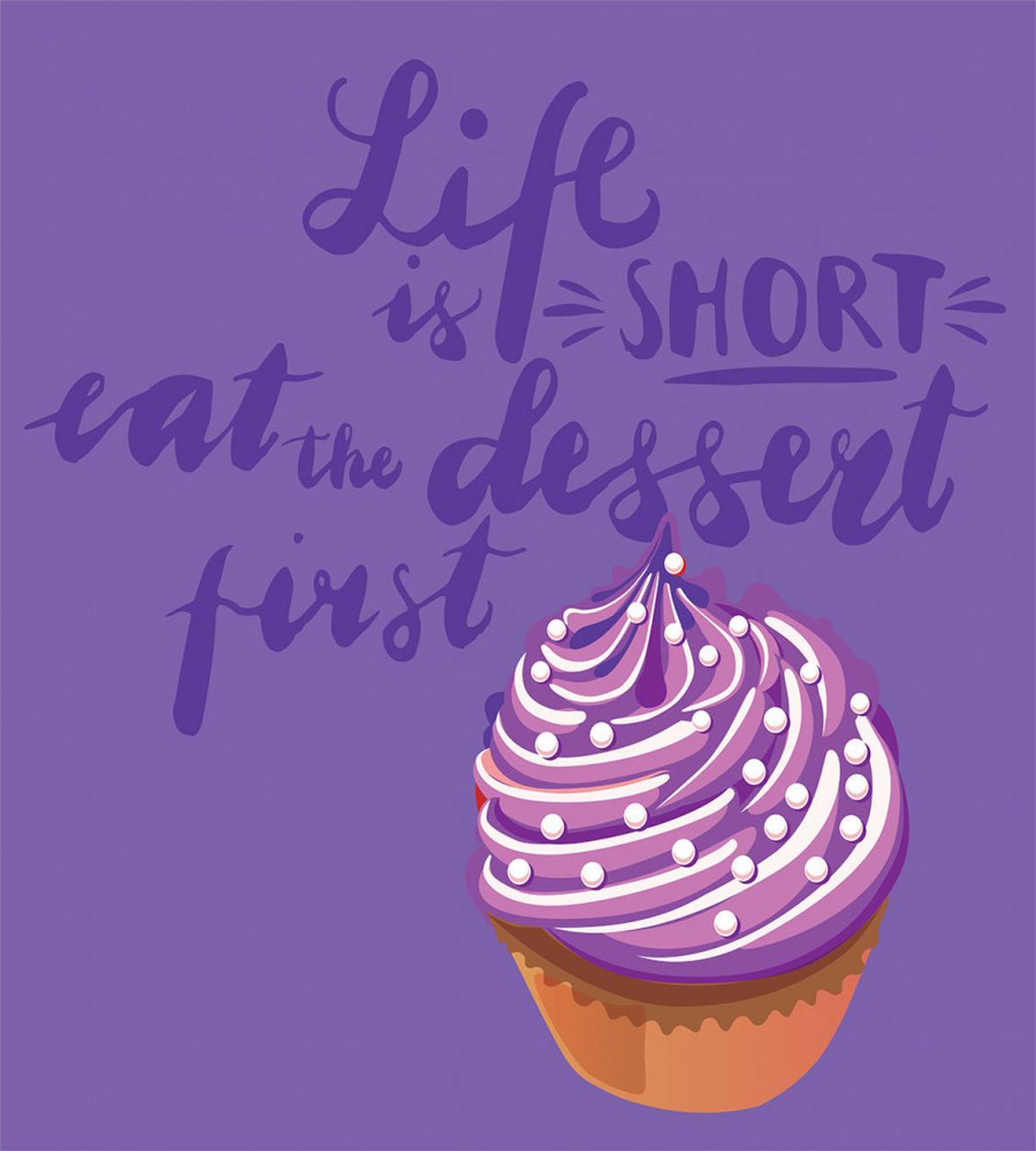 Eat Dessert Vibrant Cupcake — Pattern