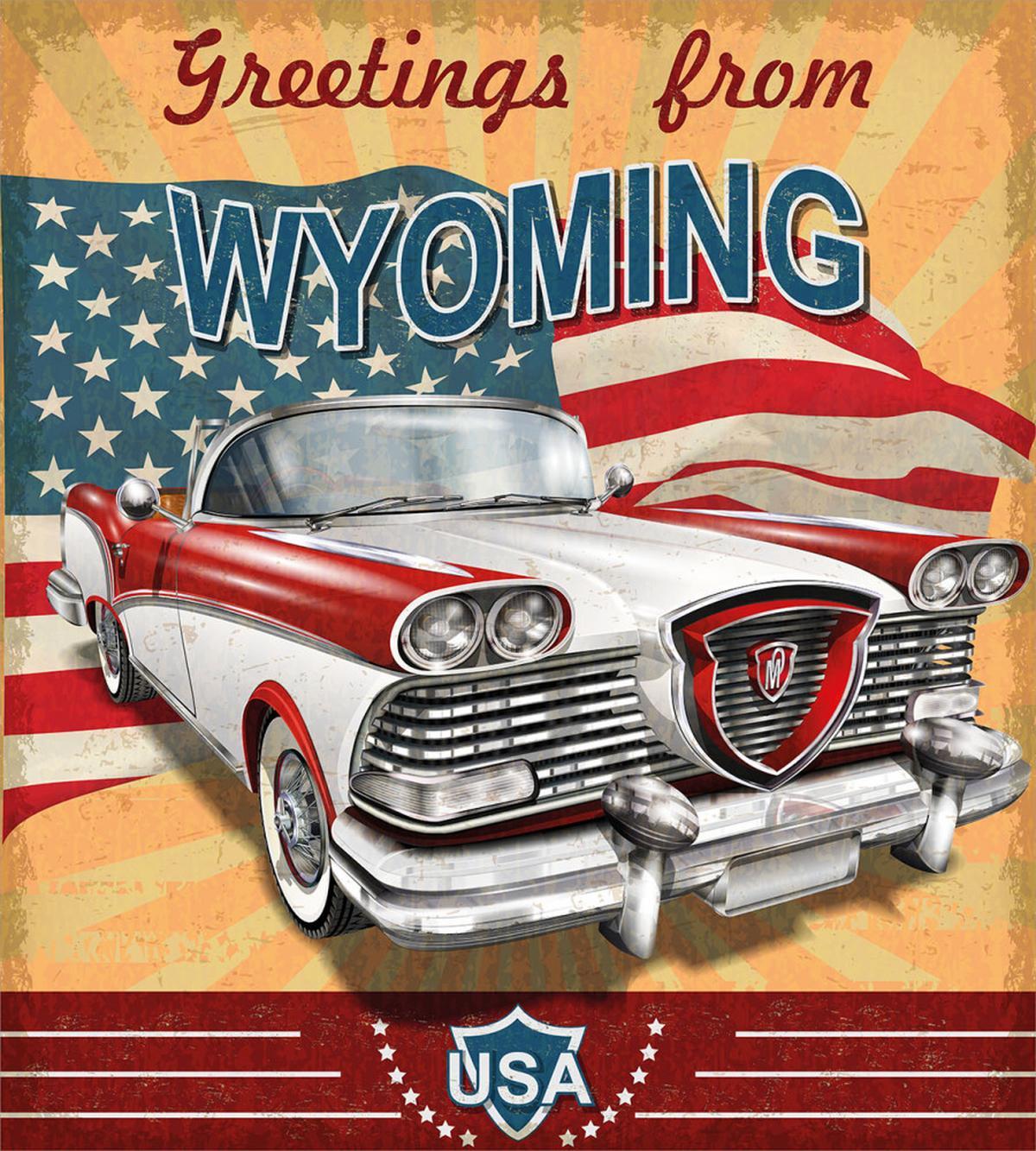 Vintage Car and Greetings — Pattern