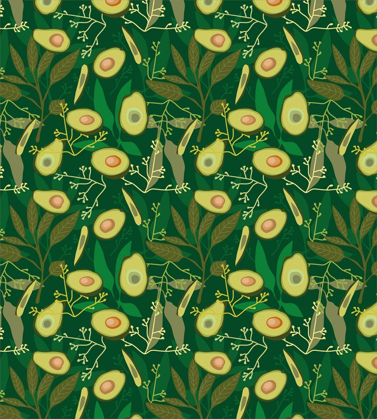 Retro Style Leaves Fruits — Pattern