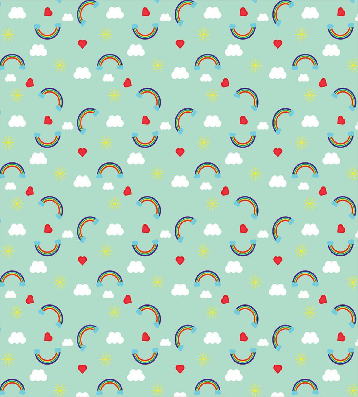 Rainbow Sky Clouds Heart — Pattern