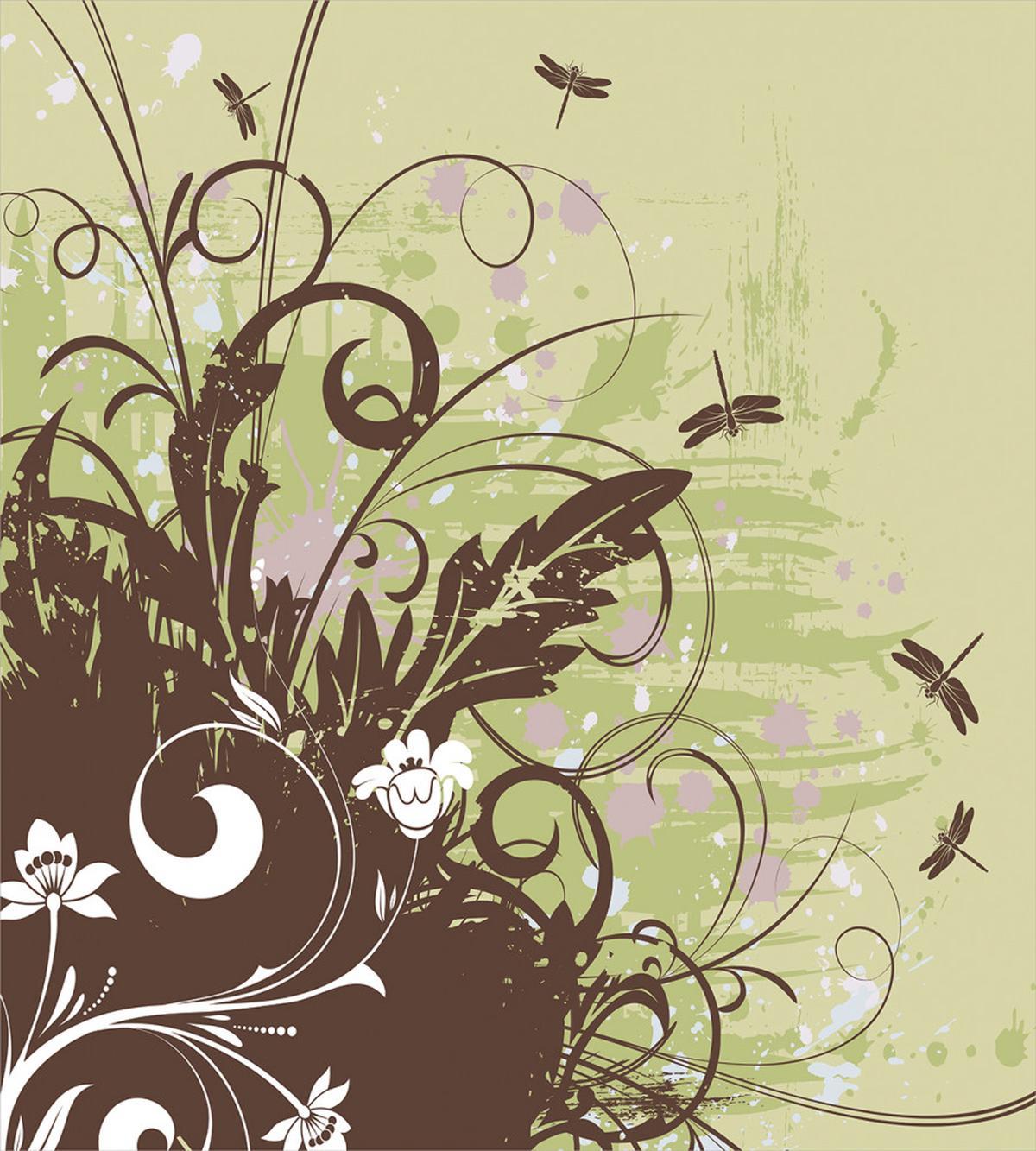 Retro Flower Grunge — Pattern