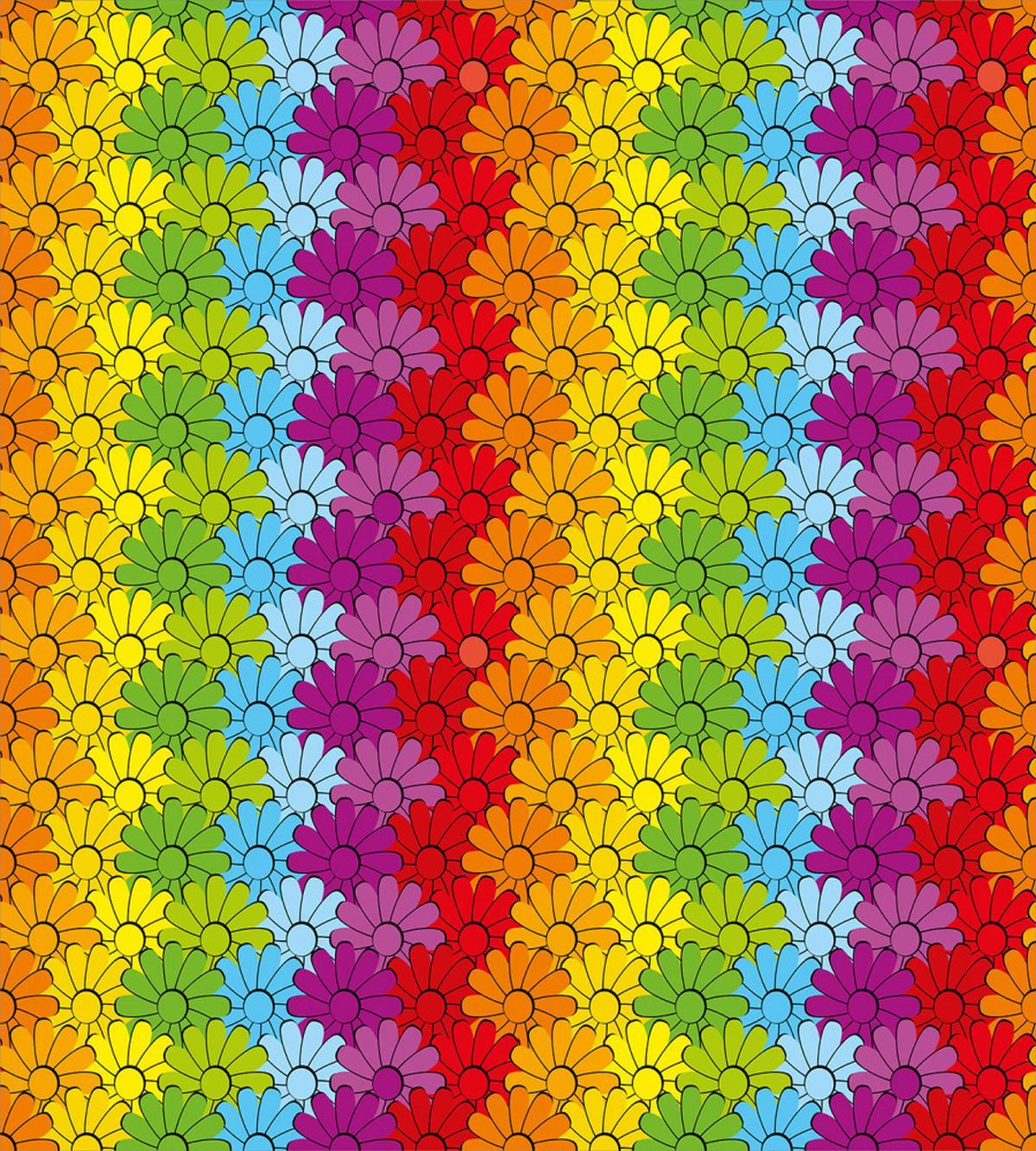 Rainbow Colored Flowers — Pattern