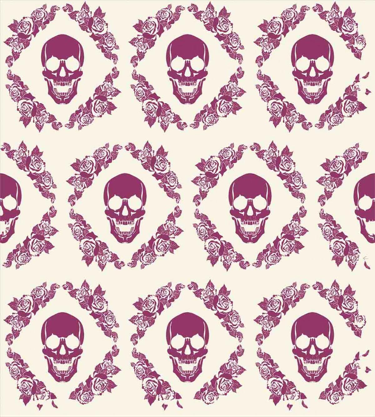 Maroon Motif Flowers — Pattern