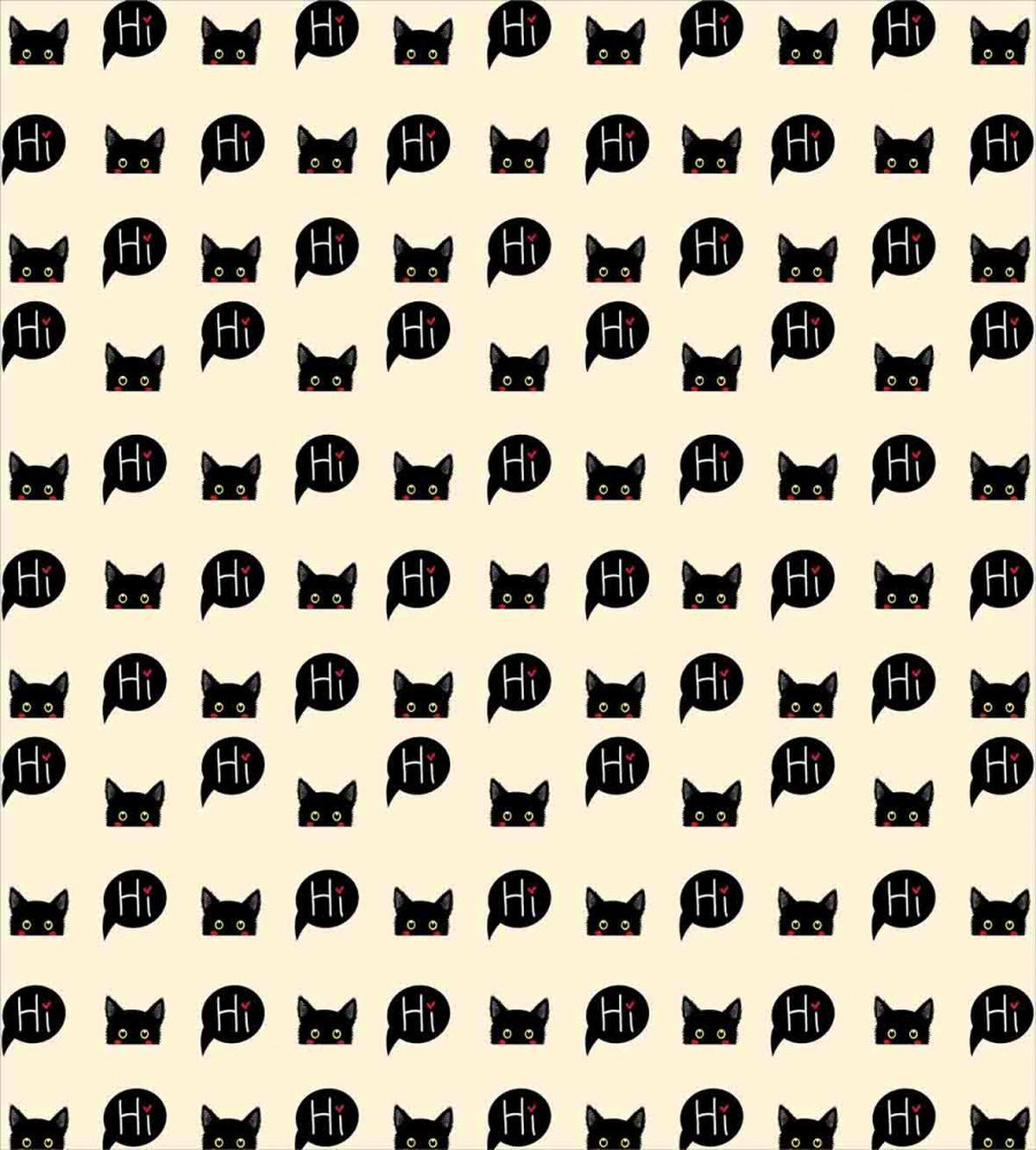 Black Kitties Saying Hi — Pattern