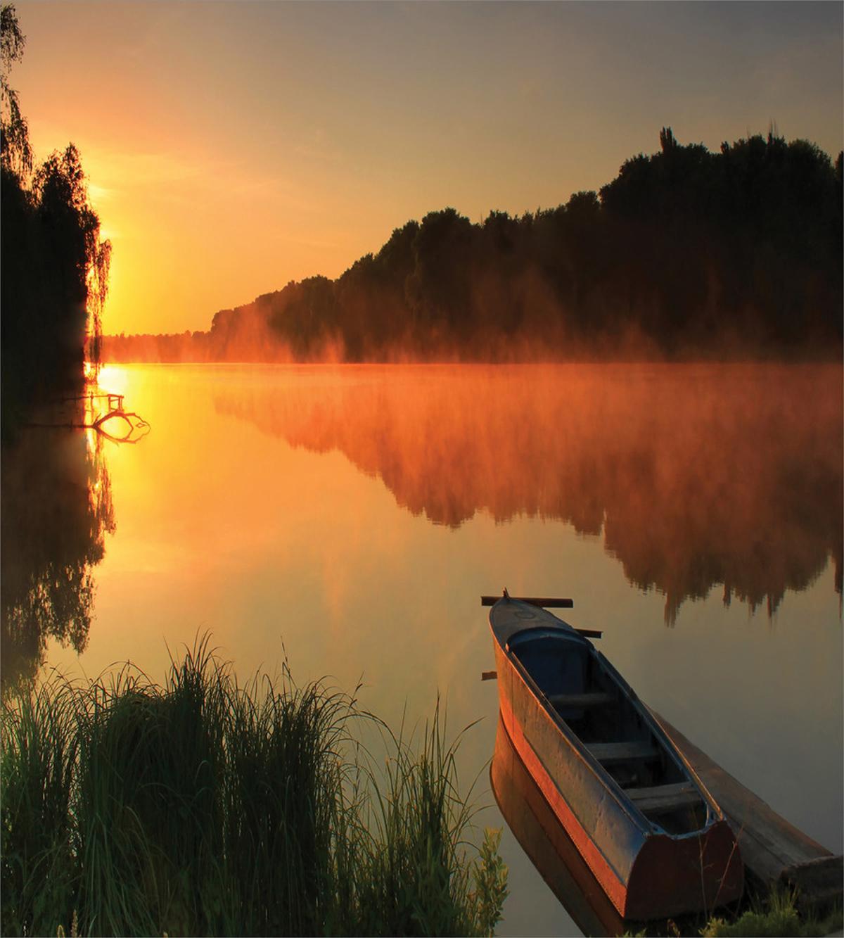 Boat on Misty Shoreline — Pattern