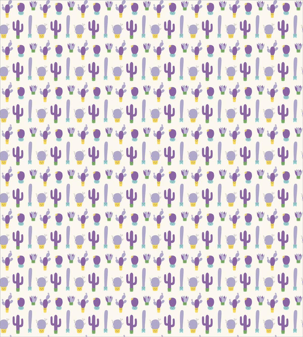 Purple Smiling Cactus Faces — Pattern
