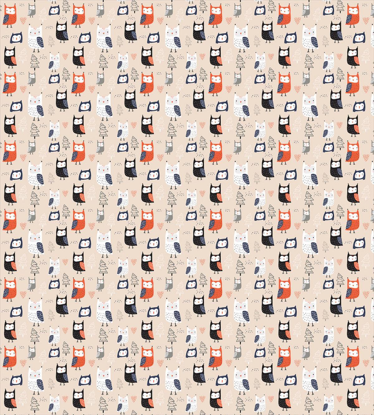Funny Birds Outline Trees — Pattern