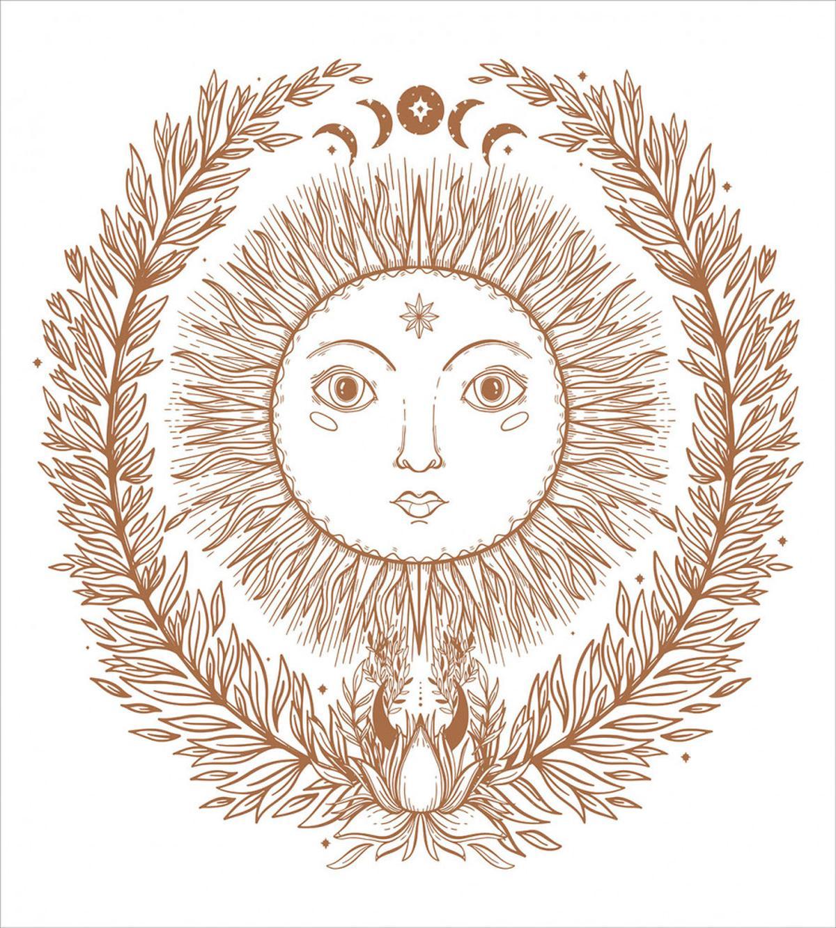 Mystic Sun with Branches — Pattern