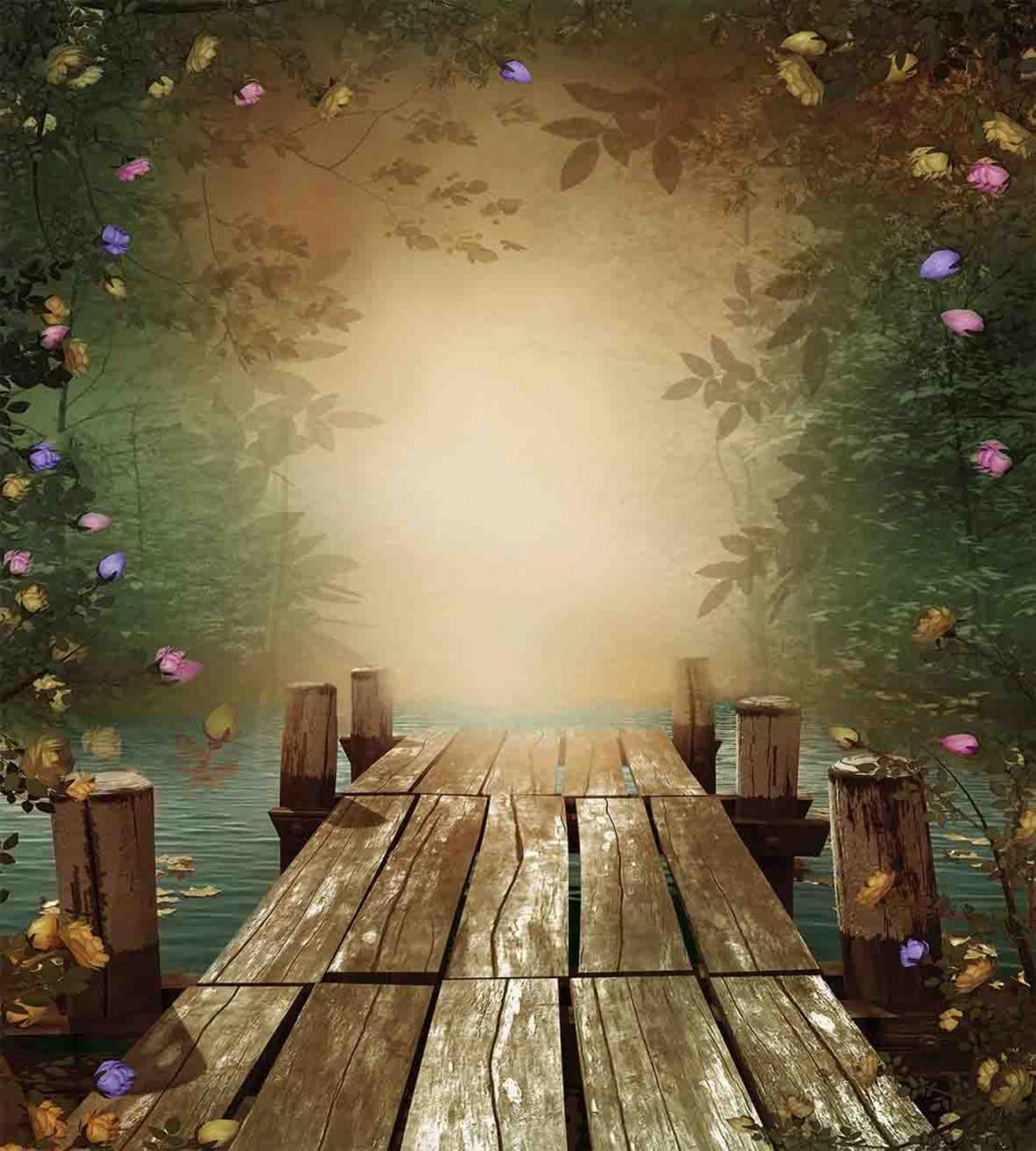 Lake and Blooming Flora — Pattern