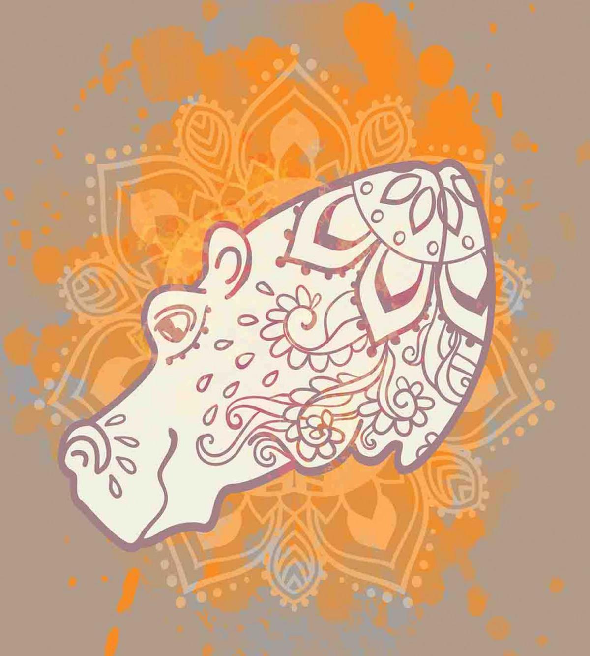 Hippo Design Floral Motifs — Pattern