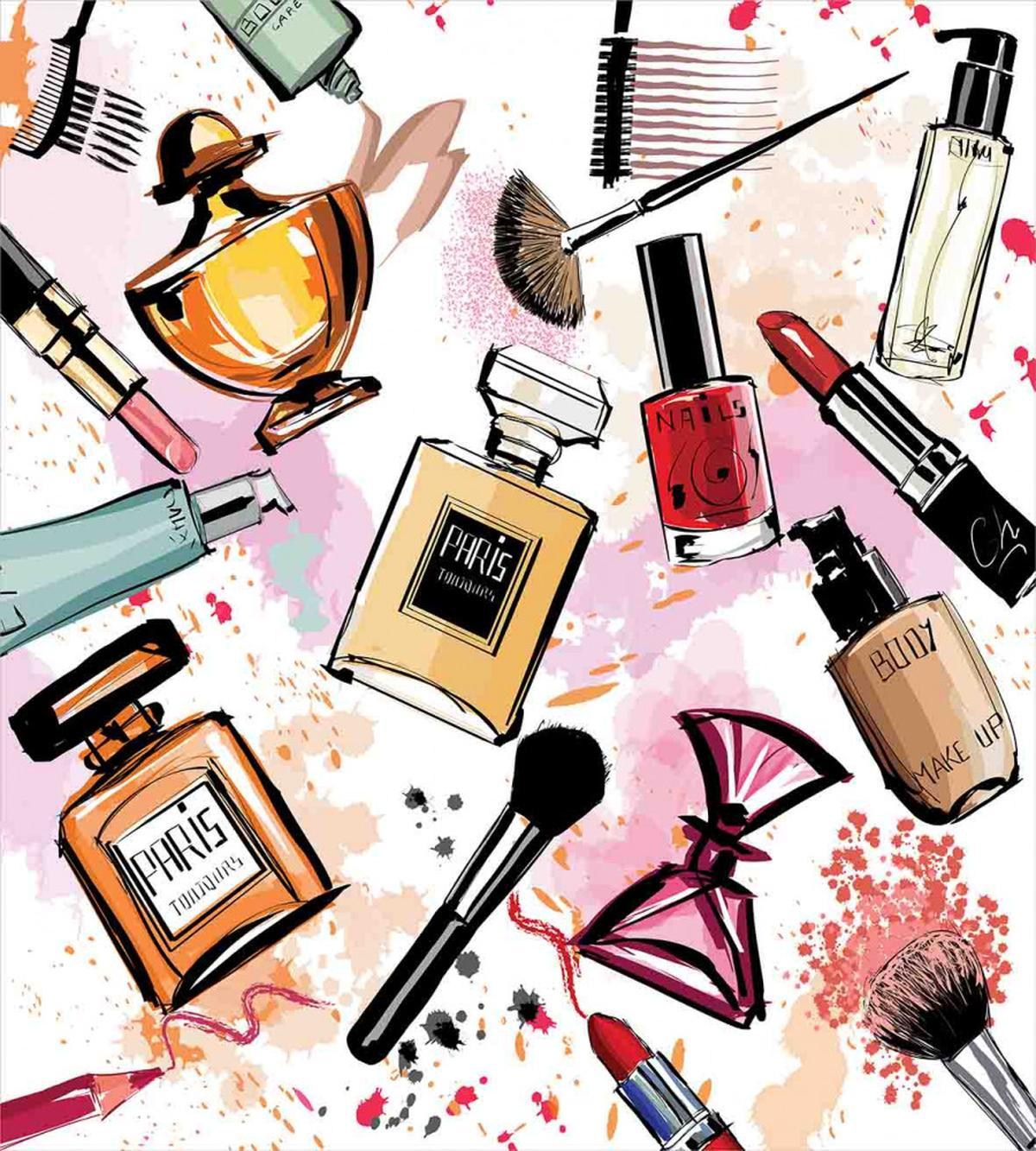 Cosmetics Make up Theme — Pattern