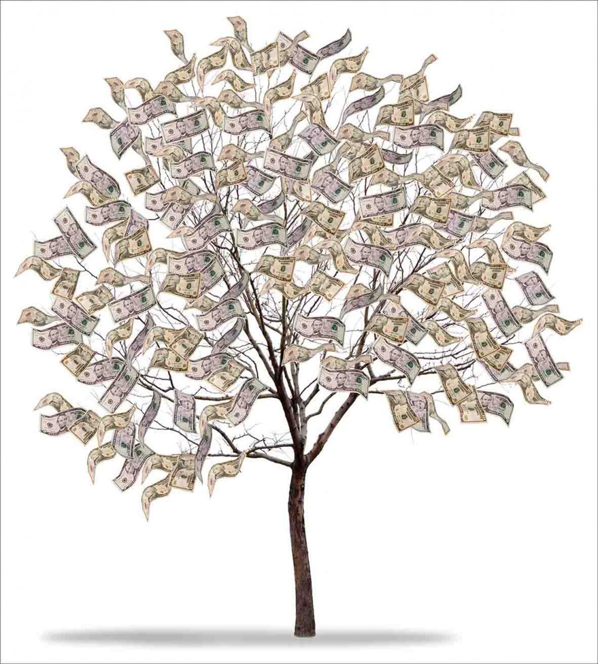 Surreal Money Leafy Tree — Pattern