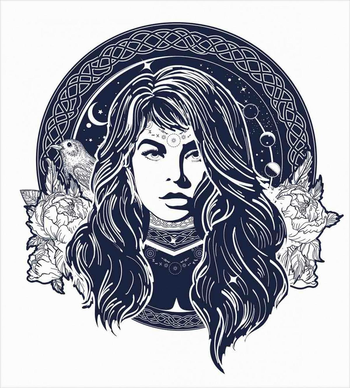 Occult Woman Portrait — Pattern