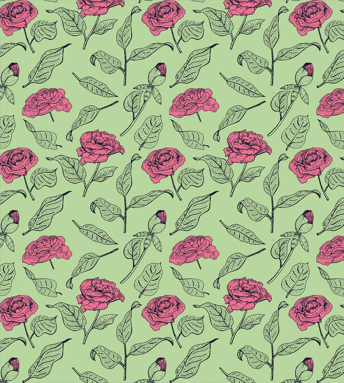 Romantic Peony Dotted Leaves — Pattern