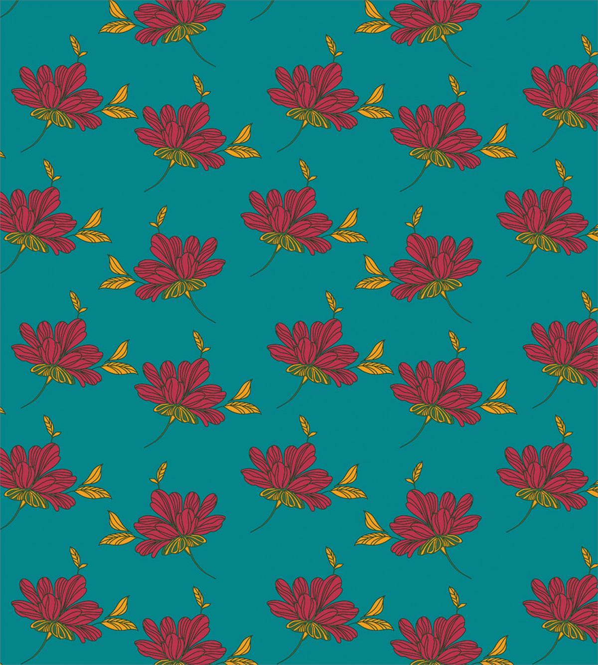 Autumn Flower Leaves Art — Pattern