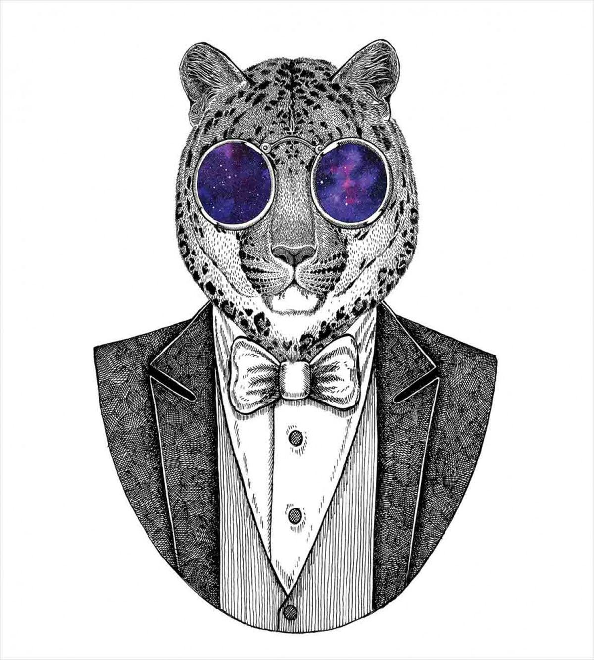 Hipster Animal in a Suit — Pattern