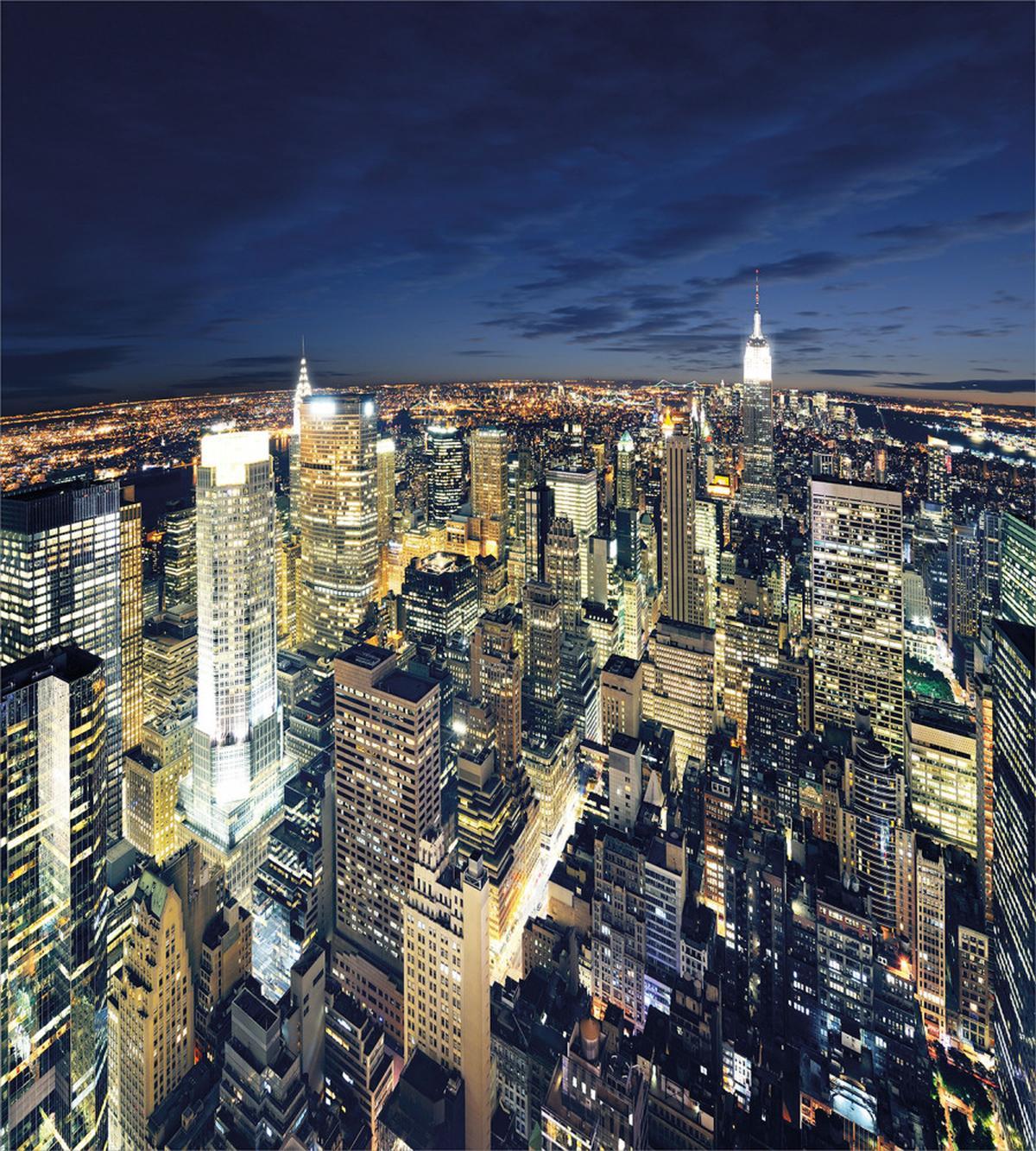 Modern Cityscape at Night — Pattern