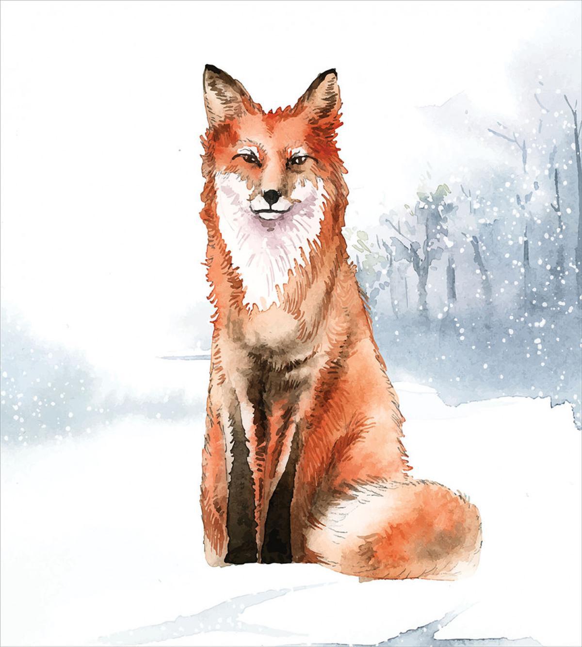 Fine Art Winter Animal Painting — Pattern