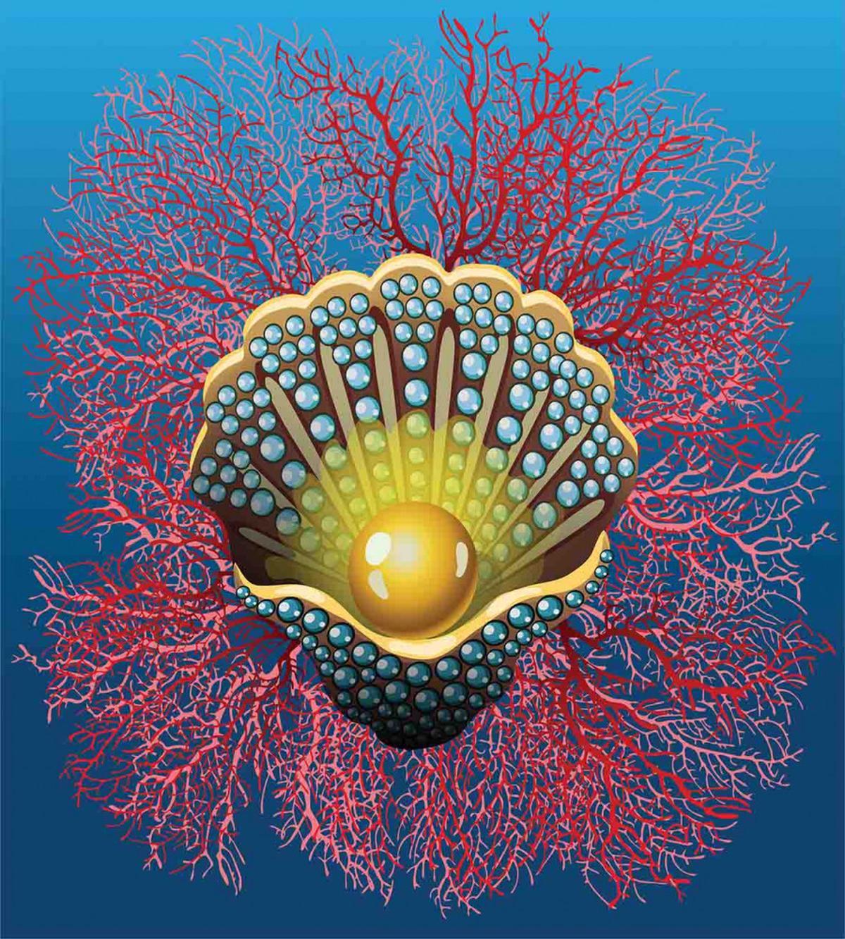 Coral Nautical Artwork — Pattern