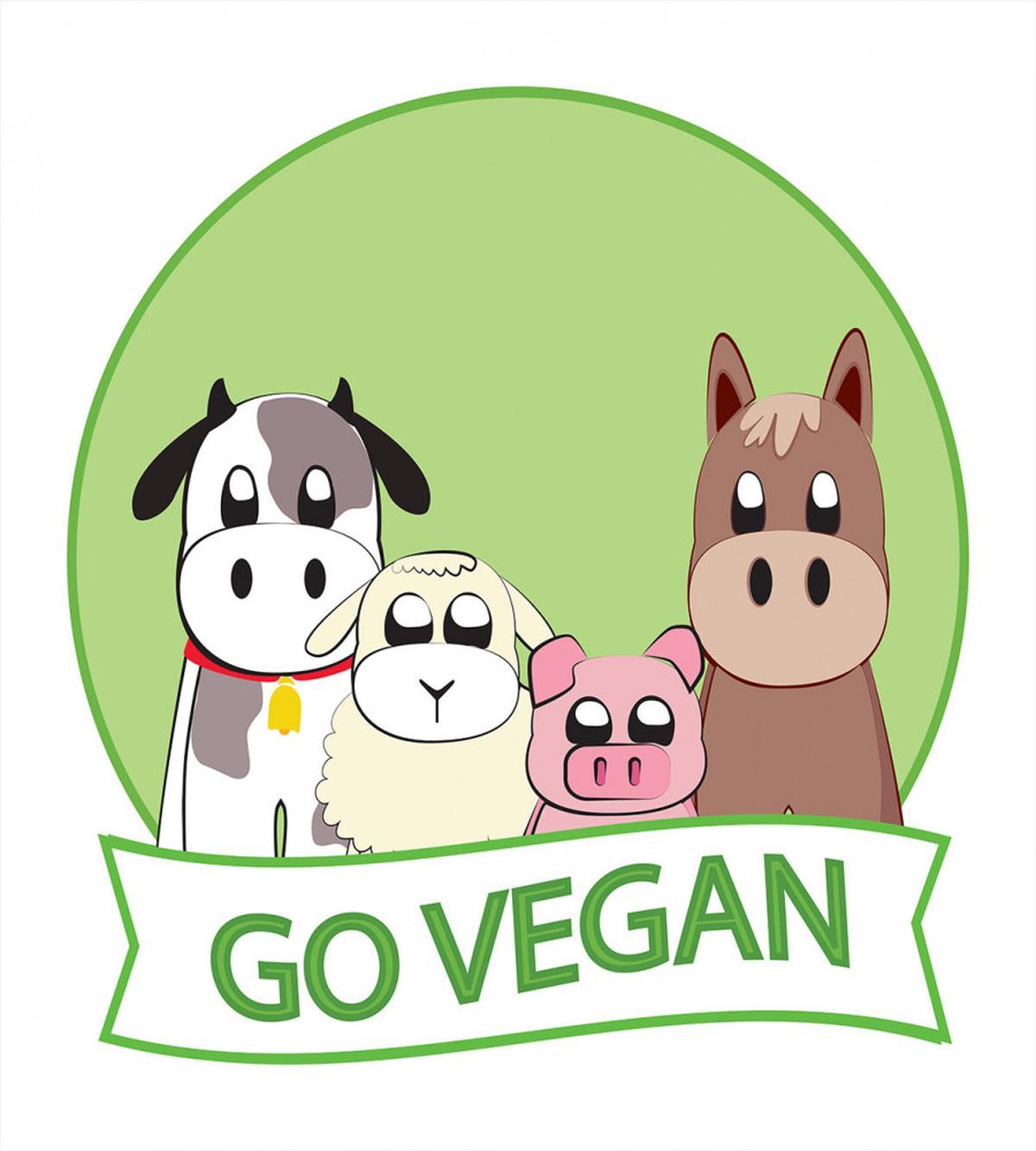 Go Vegan Slogan Animals — Pattern