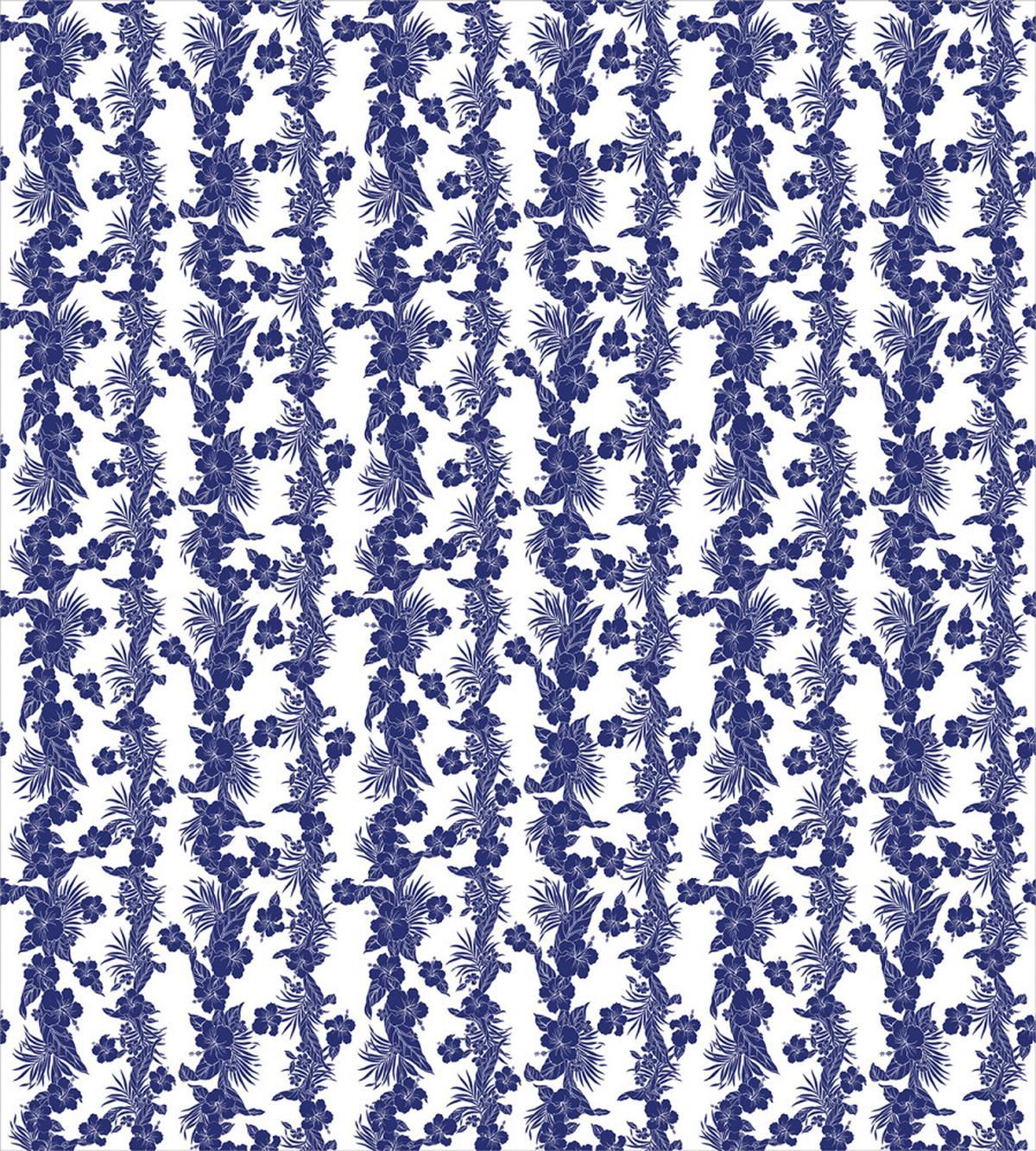 Blue and White Hibiscus — Pattern