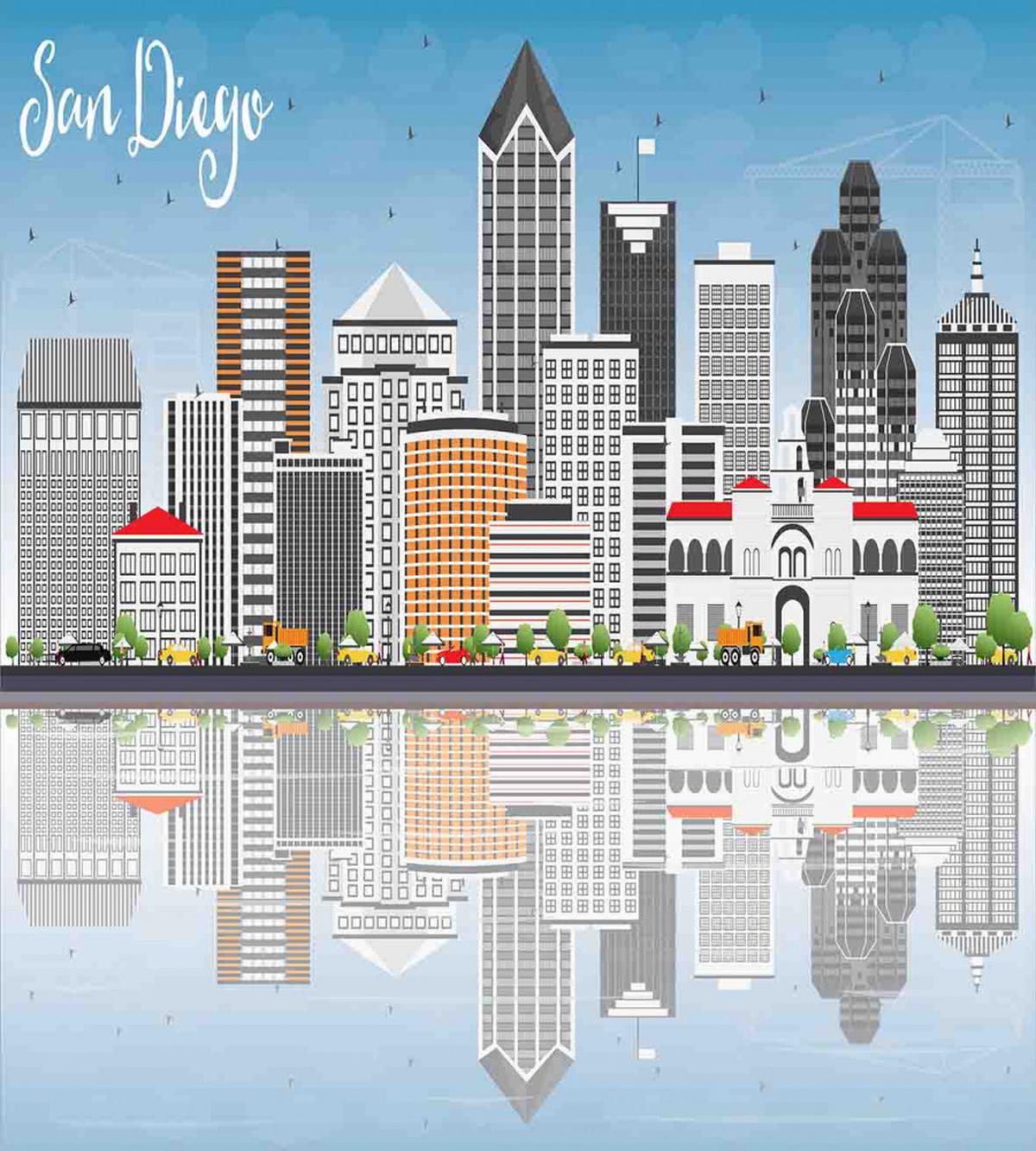 City Skyline Reflections — Pattern