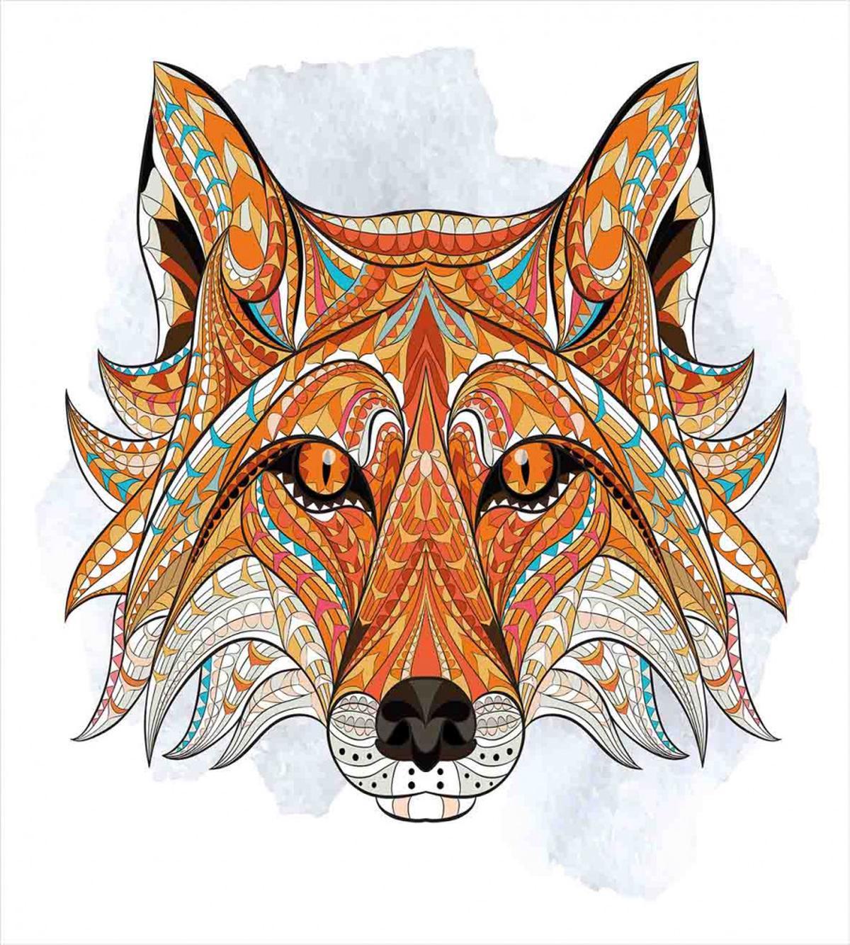 Geometric Fox Portrait — Pattern