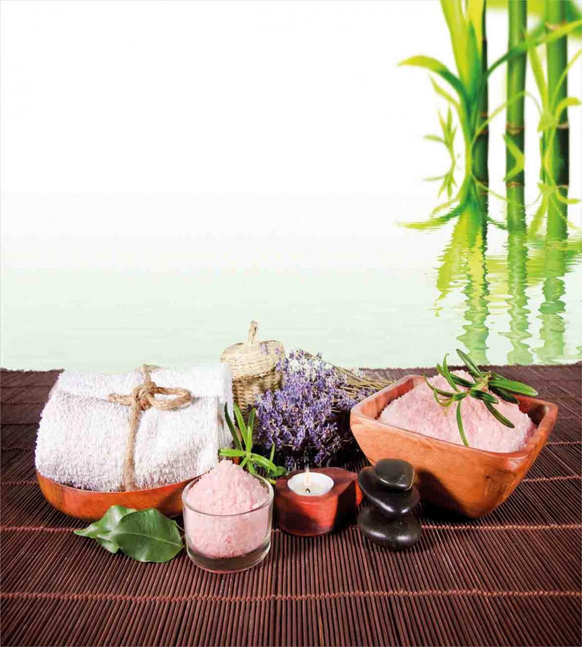 Bamboos Flowers Stones — Pattern