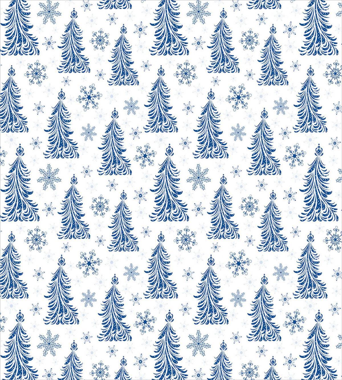 Abstract Blue Trees Snow — Pattern