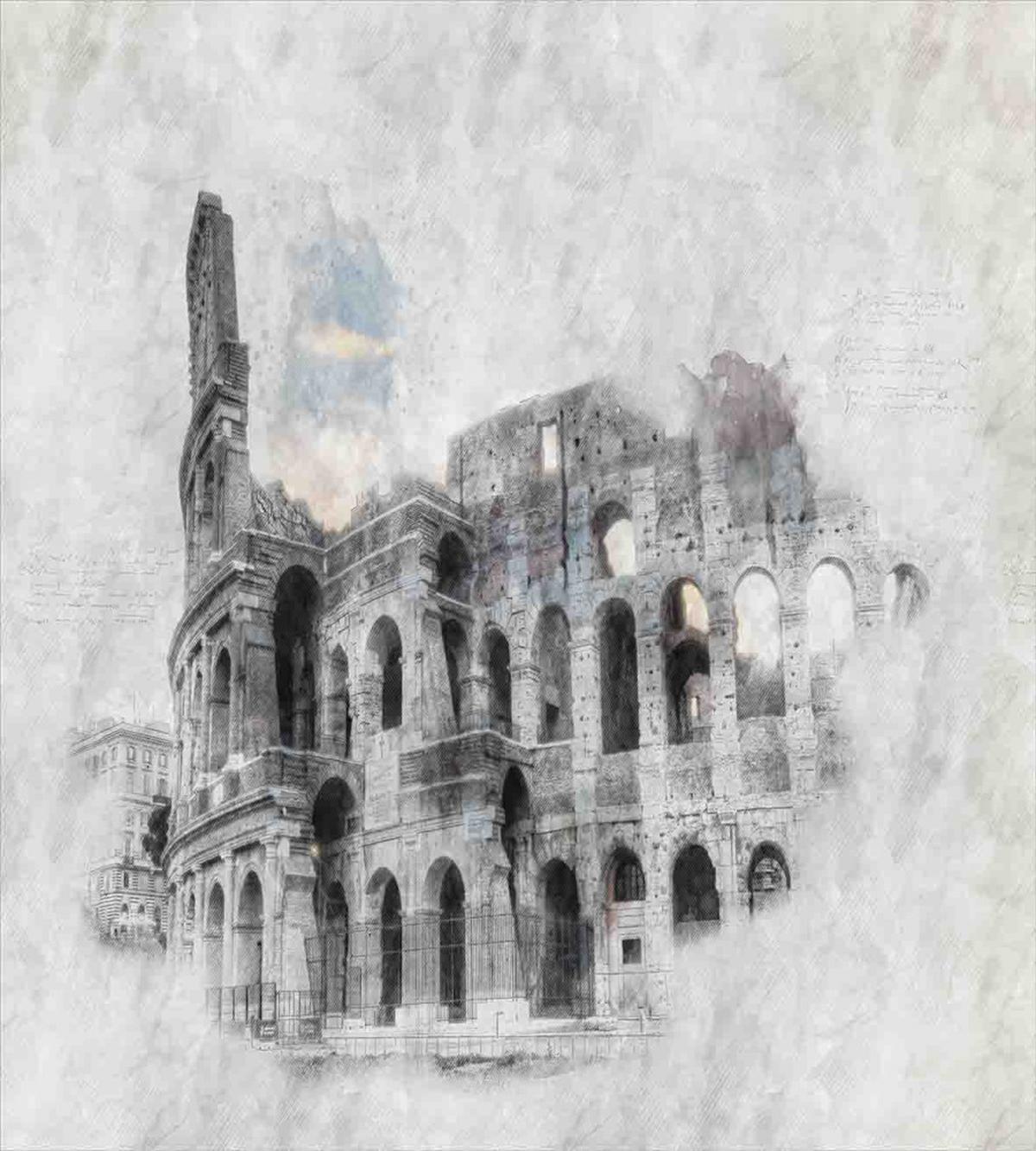 Colosseum Rome Sketch — Pattern