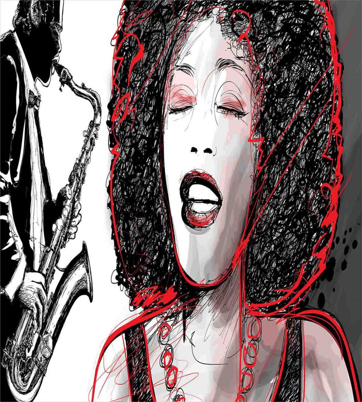 Afro American Girl Sings — Pattern