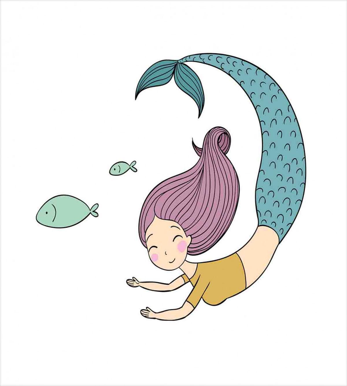 Happy Girl with Fish — Pattern