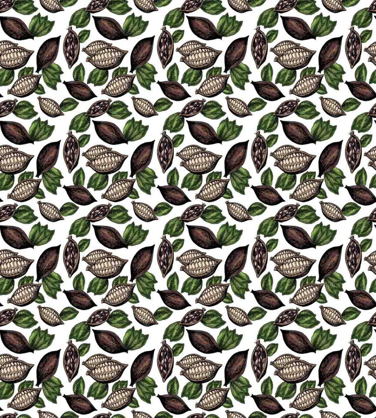 Sketch Art Beans and Leaves — Pattern