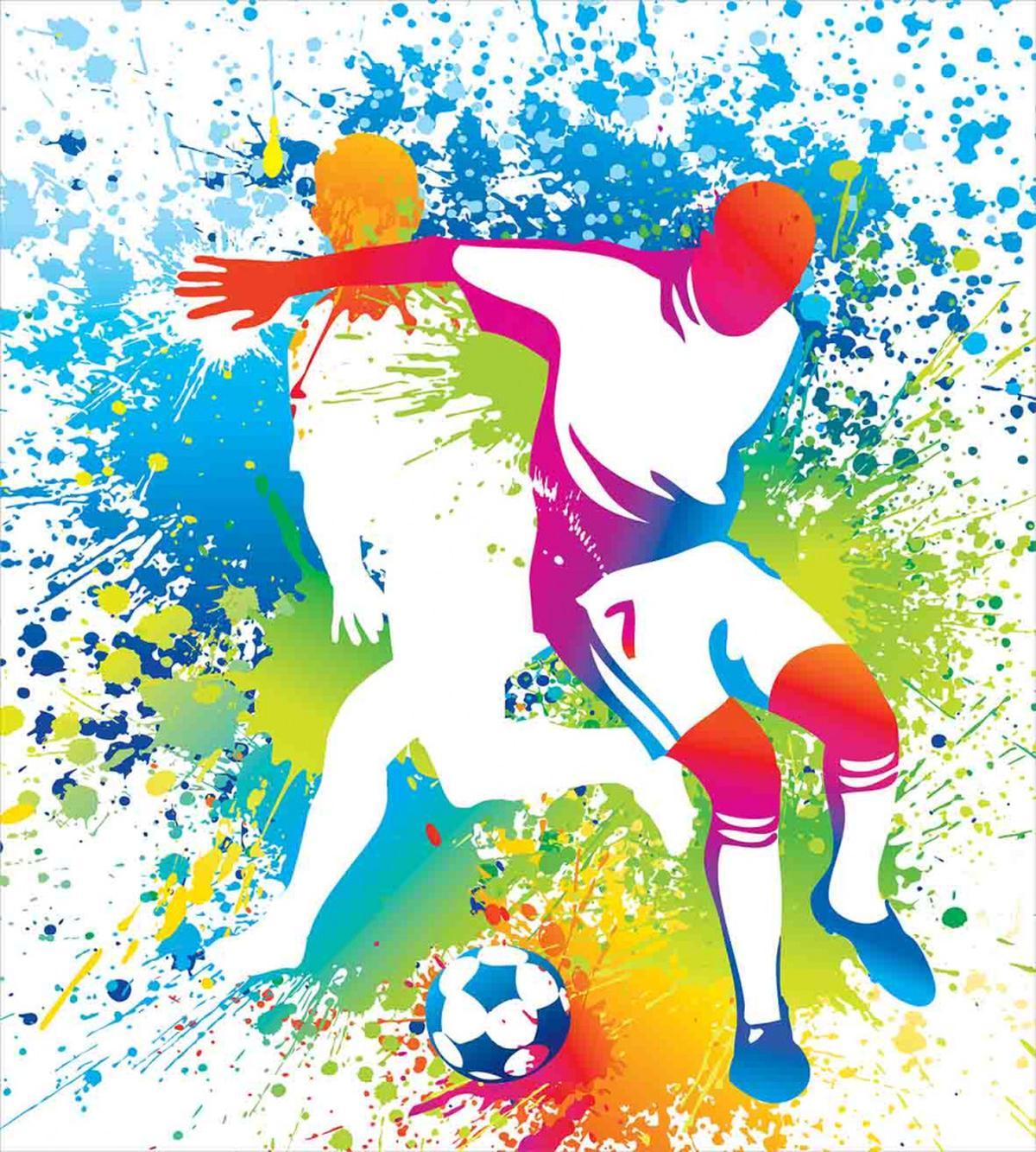 Football Players Colorful — Pattern