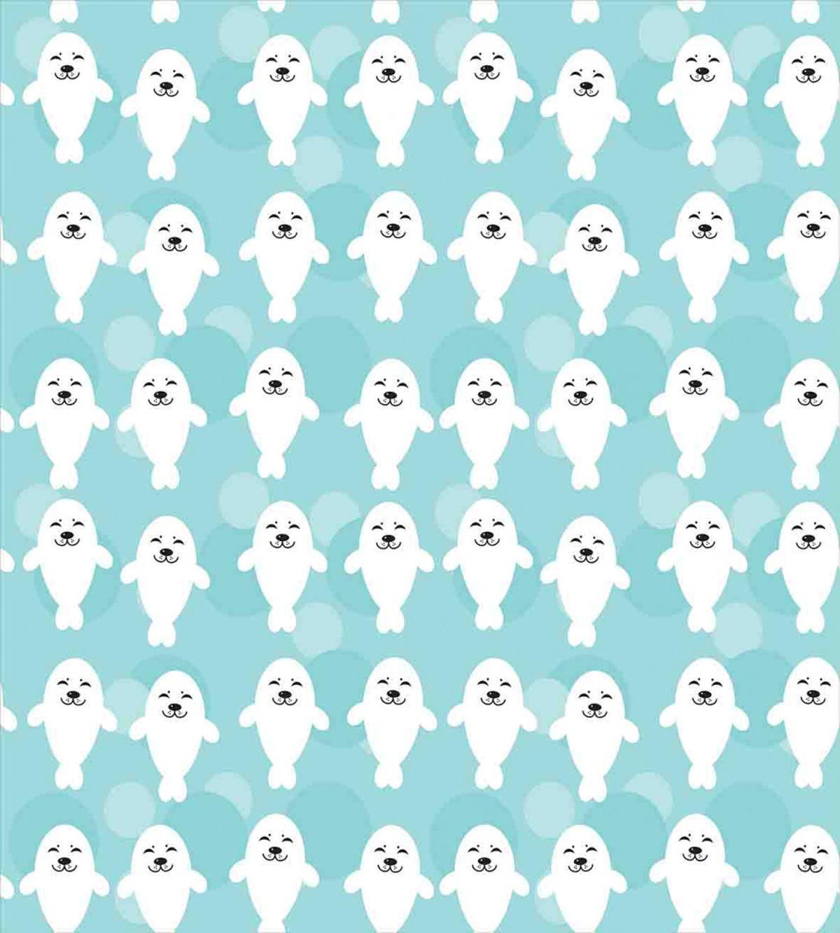 White Baby Seals Ocean — Pattern