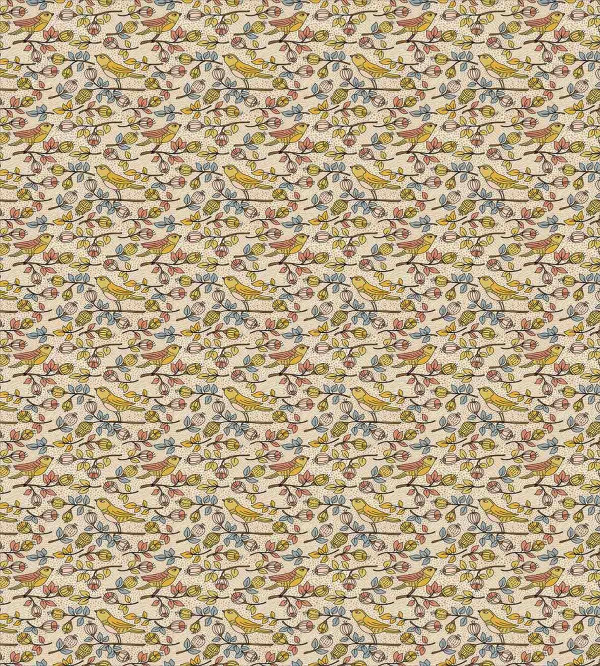 Perching Birds Tree Branches — Pattern