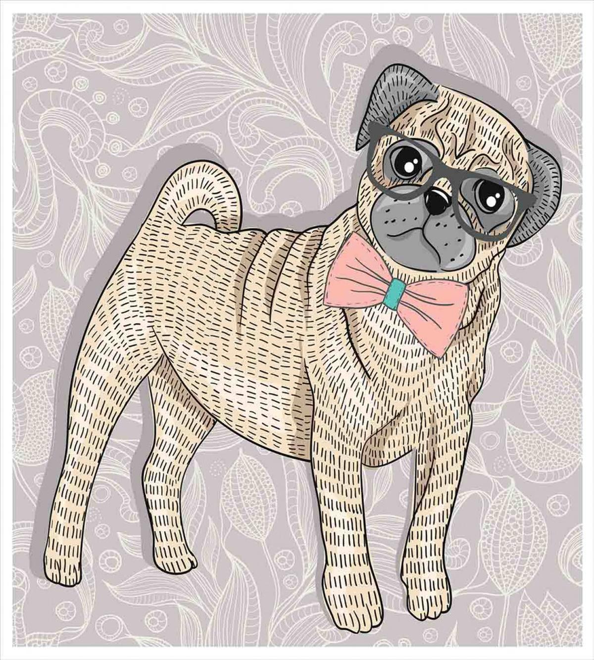 Hipster Dog Nerdy Glasses — Pattern