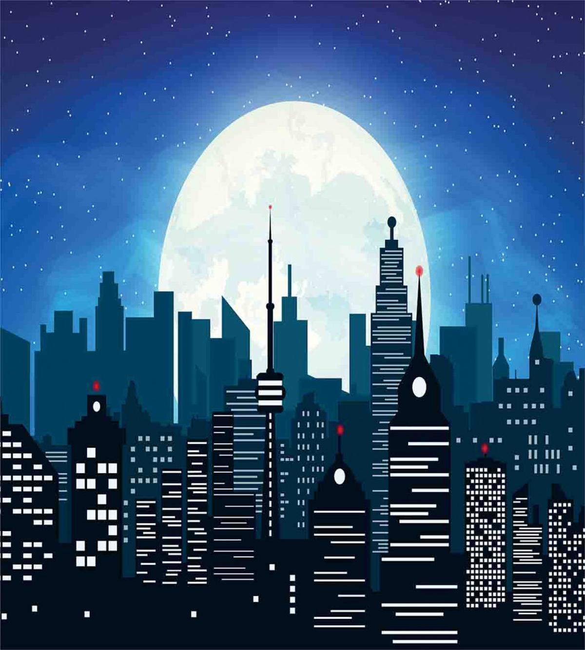 Modern Capital Moon Night — Pattern