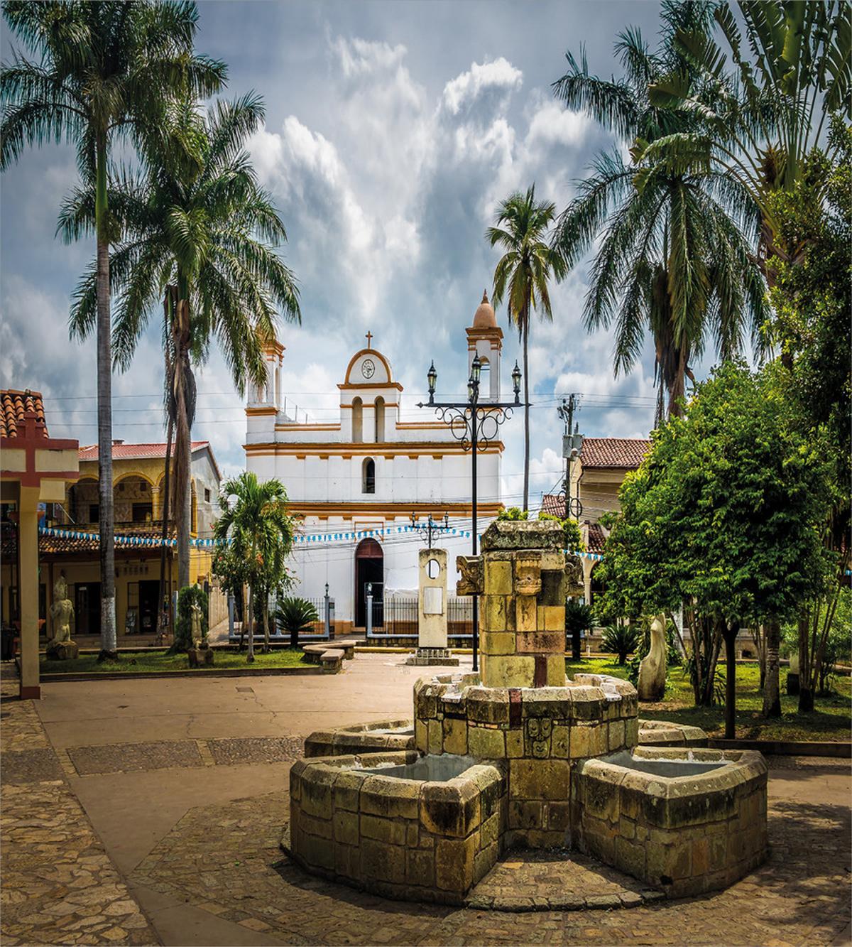 Mayan Town with Palms — Pattern