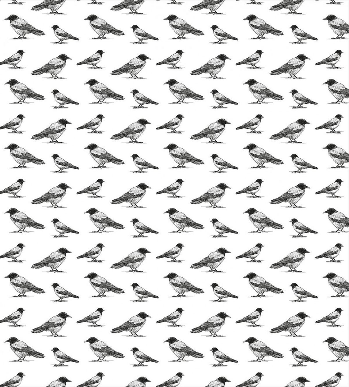 Sketchy Monochrome Bird — Pattern