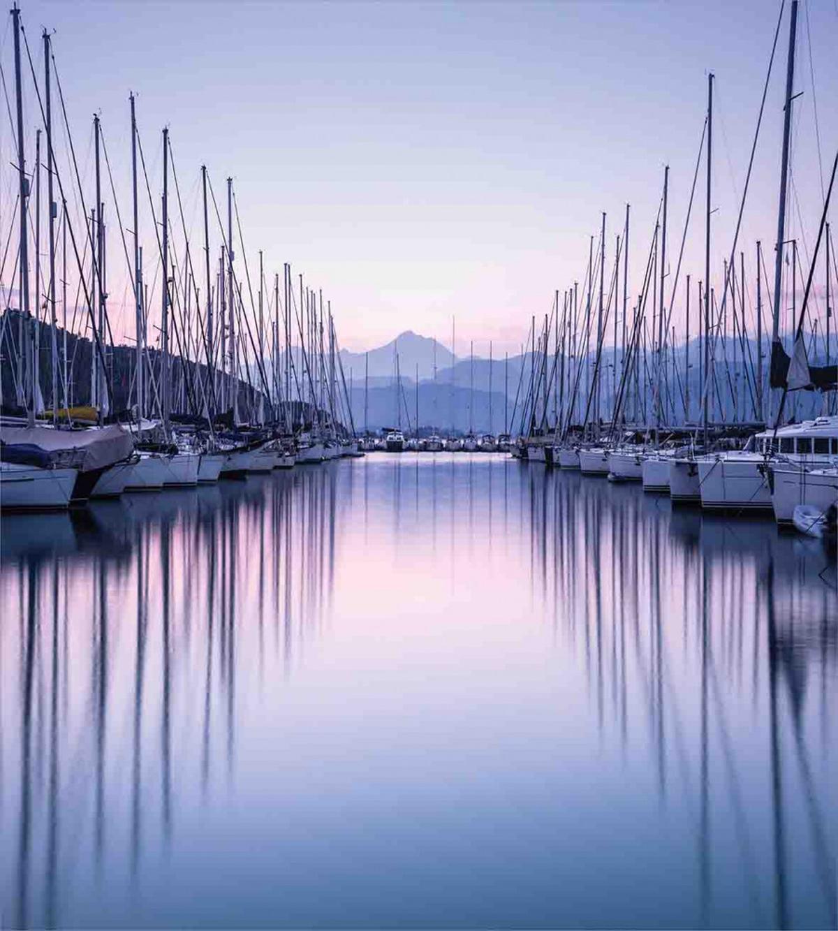 Yacht Harbor in Sunrise — Pattern