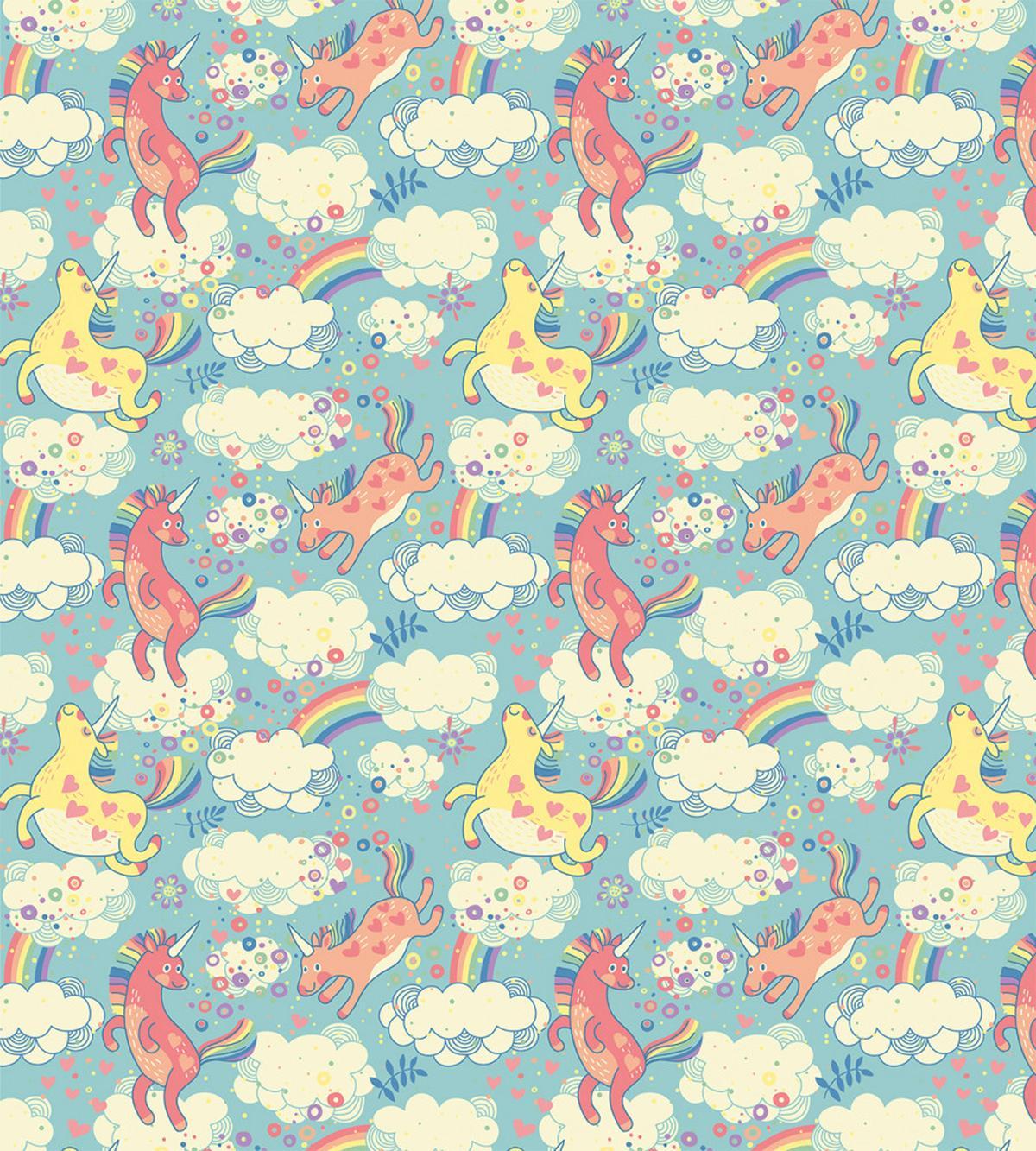 Rainbow Unicorns in Sky — Pattern