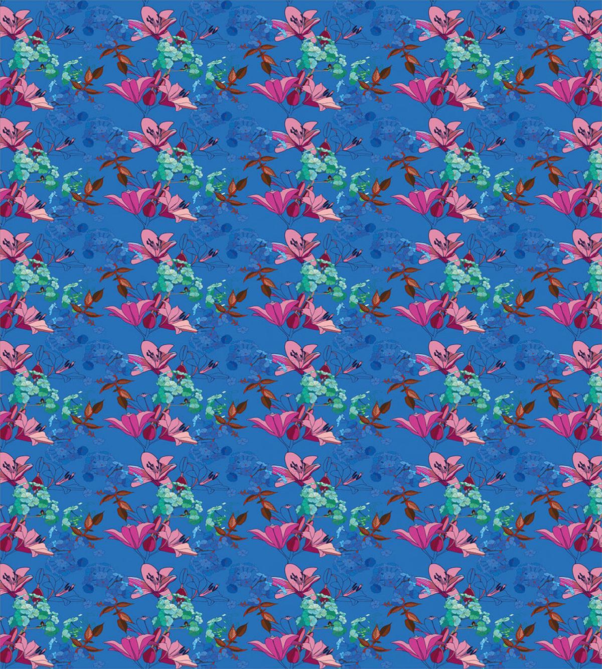 Blooming Lilies and Phloxes — Pattern