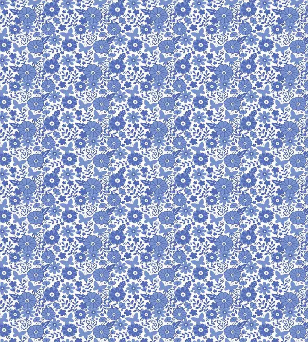 Delft Style Doodle Floral — Pattern